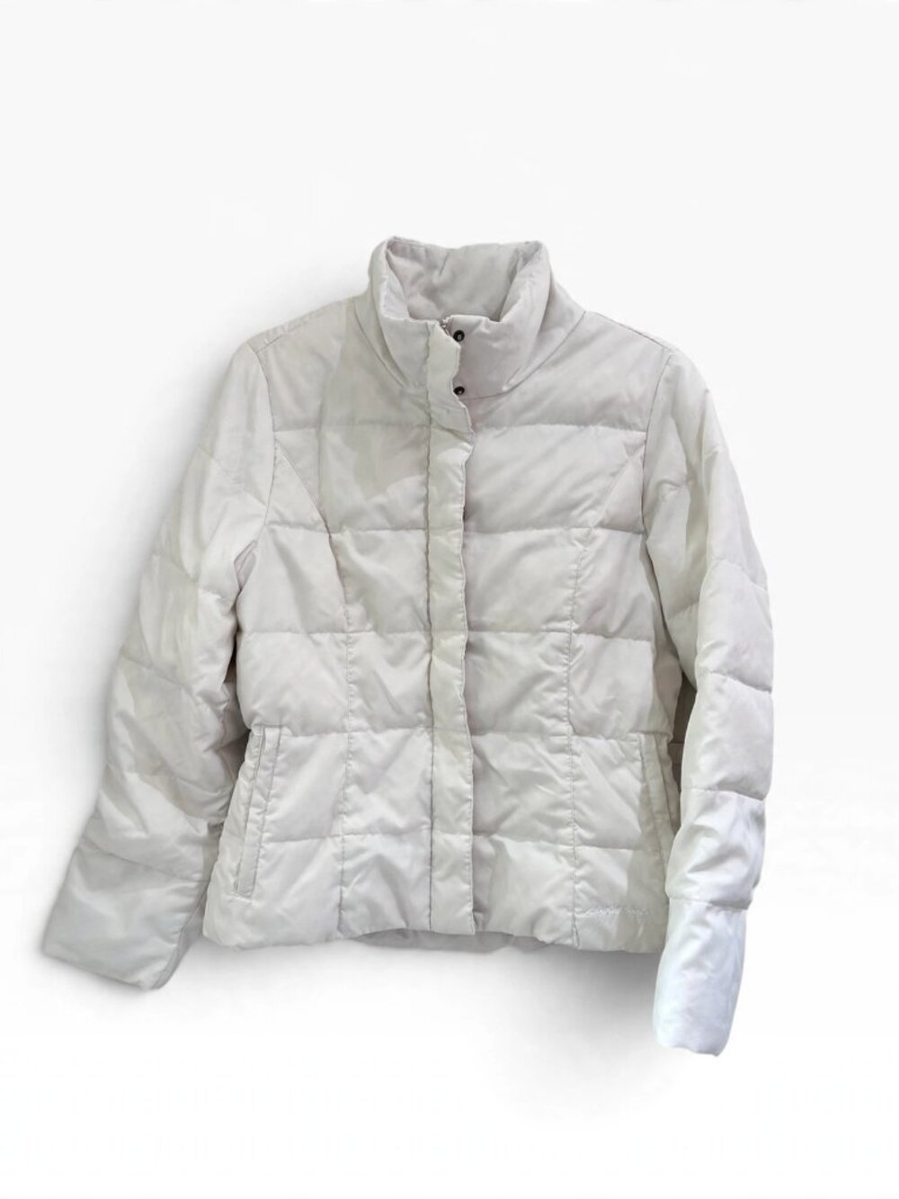 Eddie Bauer White Goose Down Puffer Jacket | Quilted Winter Coat | Women's M
